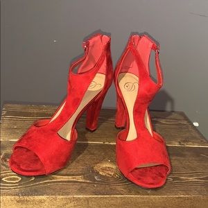 Red Open Toe Heels